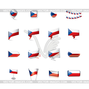 Czechia flag, - vector clipart