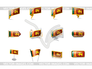 Sri Lanka flag, - vector clipart