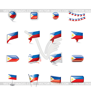 Philippines flag, - color vector clipart