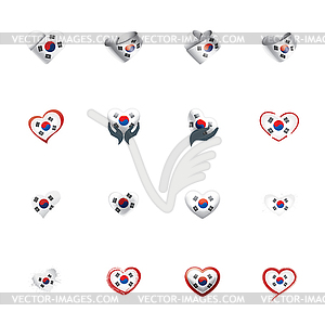 South Korean flag, - vector clipart