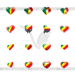Флаг Конго, - цветной векторный клипарт