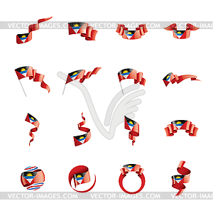 Antigua and Barbuda flag, - vector clip art