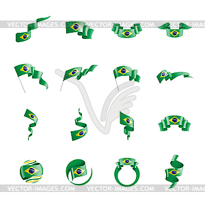 Brazil flag, - vector clipart
