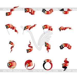 East timor flag, - vector clipart