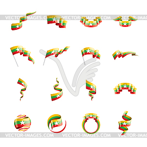 Myanmar flag, - color vector clipart