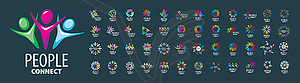 Set of logos of People on gray background - vector clipart