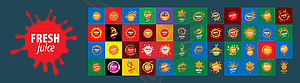 Set of logos Fresh on different colored backgrounds - vector clip art