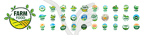 Set of Farm Food logos - vector clipart