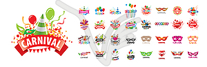 Set of carnival logos - vector image