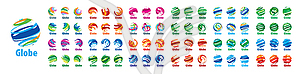 Set of abstract logos of global network - vector image