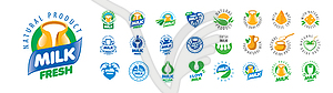 Set of Milk logos - vector clipart