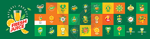 Set of Fresh logos on different colored backgrounds - vector clipart / vector image