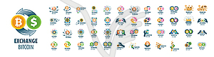 Set of logos of Bitcoin exchange - vector clip art