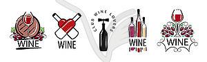 Set of Wine logos - vector image