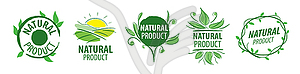 Set of logos of natural product - vector clipart