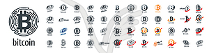 Set of Bitcoin logos - vector clipart