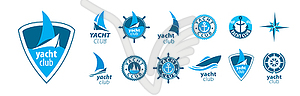 Set of Yacht logos - vector clip art