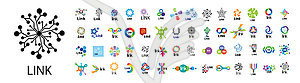 Set of logos link communication - vector clip art