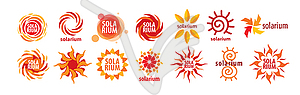 Набор логотипов солярий - иллюстрация в векторном формате