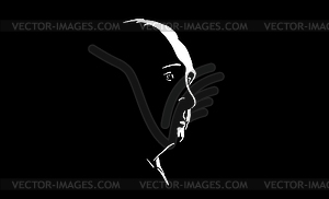 Drawing of Vladimir Putin President of Russian - vector clip art