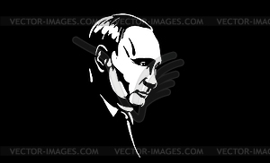 Drawing of Vladimir Putin President of Russian - vector clip art