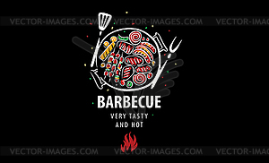 Drawn barbecue - vector clipart