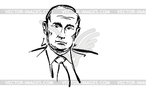Рисунок Владимира Путина Президент России - клипарт Royalty-Free