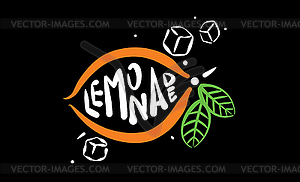 Drawing of lemonade on black background - vector clipart