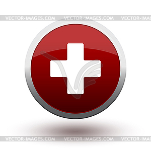 Symbol medicine and care icon - vector image