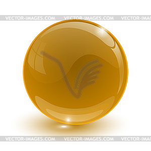 Amber glassy ball - color vector clipart