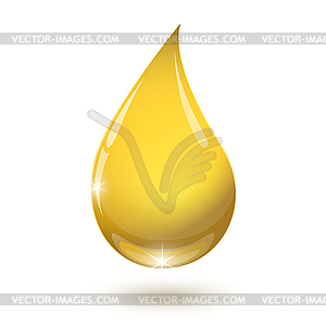 Падает желтая капля масла - векторизованное изображение