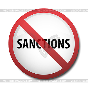 Sign prohibiting economic sanctions - vector clip art