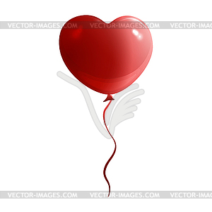 Red balloon in form of heart holiday - vector clipart