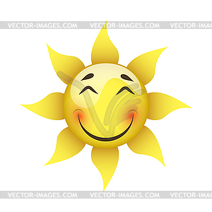 Smiling yellow sun - royalty-free vector image