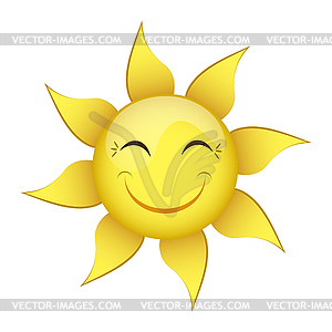 Smiling yellow sun - vector image