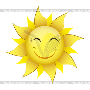 Smiling yellow sun - vector clip art