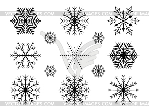 Christmas snowflakes on whirte background - vector clip art