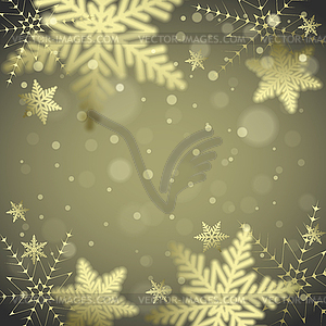 Christmas snowflakes and snowdrift - vector clipart