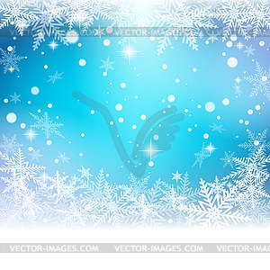 Christmas snowflakes on colorful background - color vector clipart