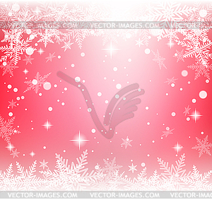 Christmas snowflakes on red background - vector clip art