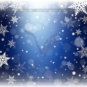 Christmas snowflakes on blue background - vector image