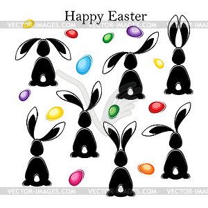 Happy easter abstract postcard background - vector clipart