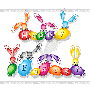 Happy easter abstract postcard background - vector clipart