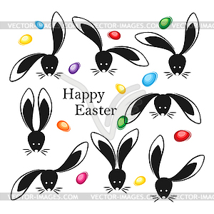 Happy easter abstract postcard background - vector image