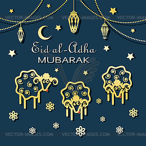 Eid al-Adha, Kurban Bajram muslim festival - vector image