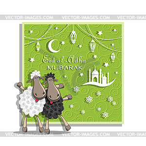 Eid al-Adha, Kurban Bajram muslim festival - vector image