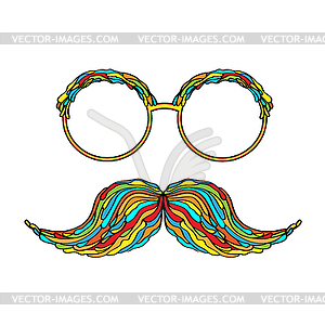 colorful mustaches