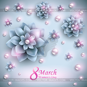 Greeting card for Women s day - color vector clipart