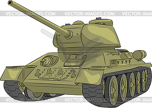  Middle tank T-34-85 - vector image