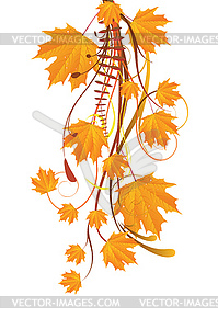 Осень орнамент с кленовыми листьями - векторный клипарт / векторное изображение